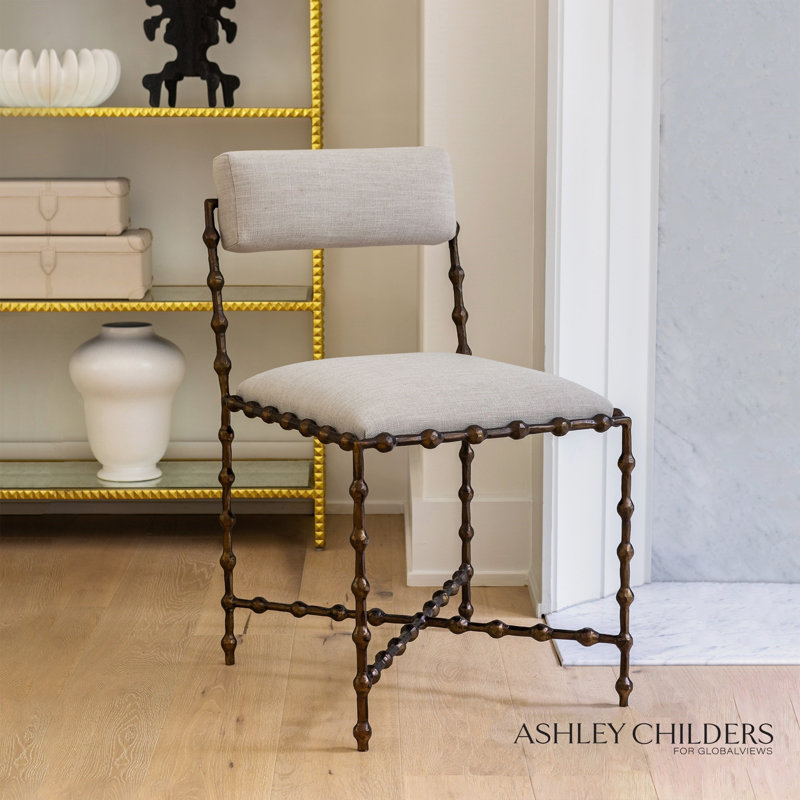 Elder Dining Chair-Leaf-Avoletta, Gray, Bronze