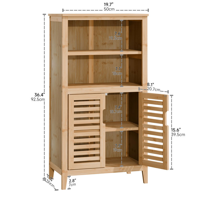 Acia Freestanding Bathroom Cabinet, Natural