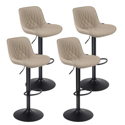 Tabouret de bar pivotant à hauteur réglable et tabouret de bar en cuir végétalien