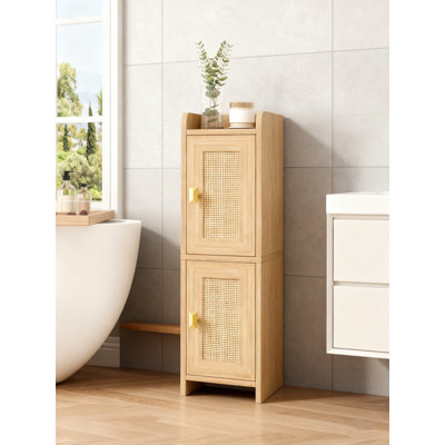 27" Tall Modern Arched Bathroom Storage Cabinet, Farmhouse Wood Storage Cabinets  and Adjustable Shelves