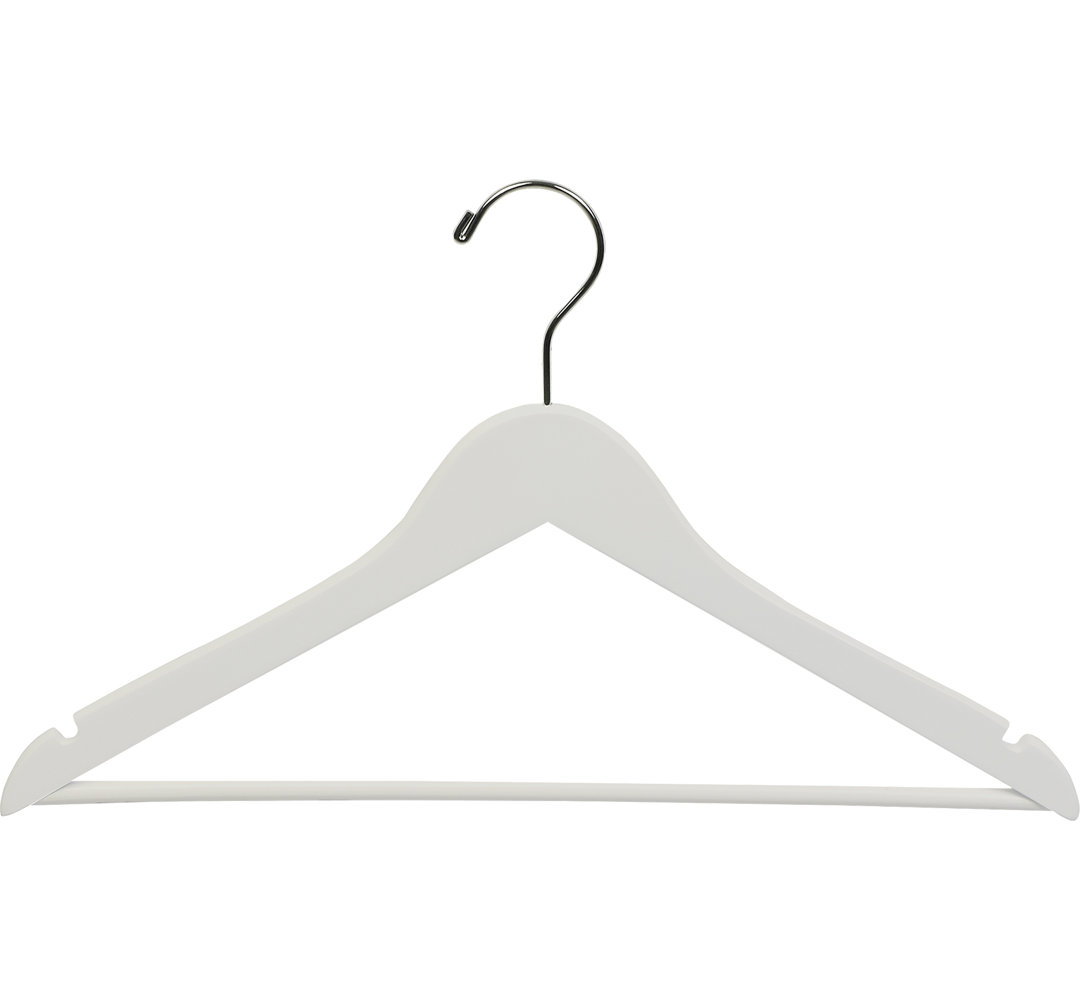 Wood Standard Hanger for Dress/Shirt/Sweater (Set of 50) Rebrilliant
