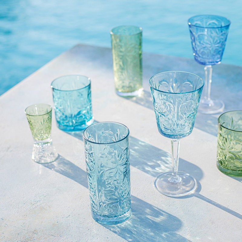 Barocco Handmade Whiskey Glass, Light Blue
