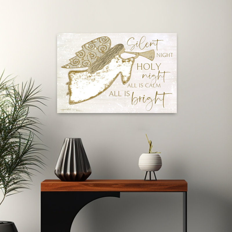 Silent Night Angel, art contemporain abstrait, H 16 po x l 24 po