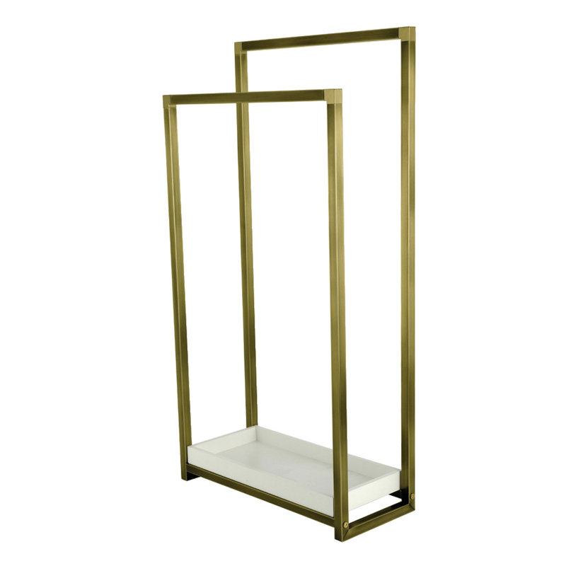 Kingston Brass Edenscape Freestanding 2-Tier Towel Rack, Antique Brass