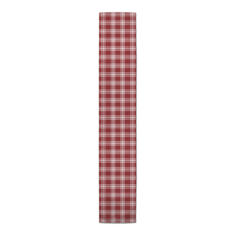 Koziol Geometric Table Runner, 72" L x 16" W, Red, Plaid