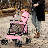 4 Wheel Folding Pet Stroller, Foldable Dog Jogger Stroller with Adjustable Canopy and Mesh Window-107312775