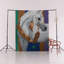 Tapis décoratif moderne multicolore à motif de cheval noble