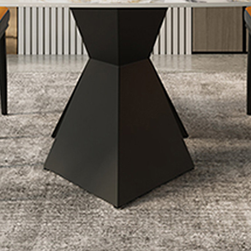 Table de salle à manger avec structure en acier au carbone, H 29,5 po x L 62,9 po x l 31,4 po