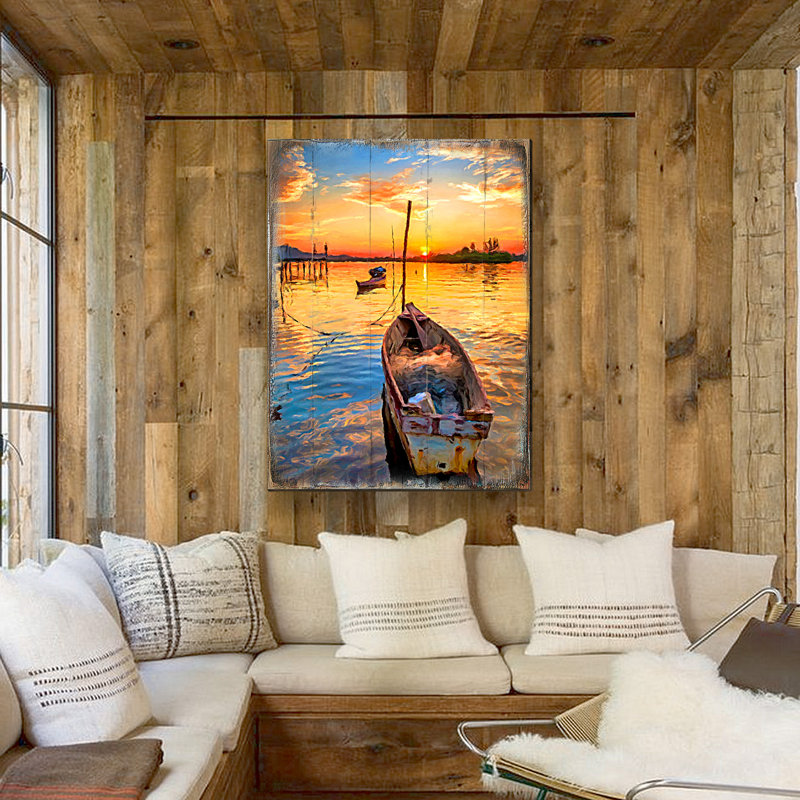 Ensemble de bois pour bateau à coucher de soleil Sorrell, H 12 po x l 18 po x P 1 po