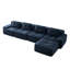 Canapé 4 places et repose-pieds mobile (bleu)-2036807843