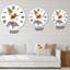 Fleurs abstraites sur formes minimalistes I - Horloge murale moderne-60328790