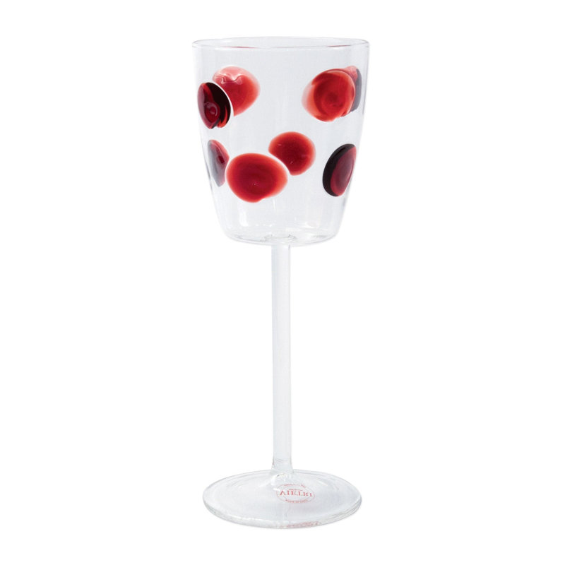 Drop Handmade Wine Glass, Red