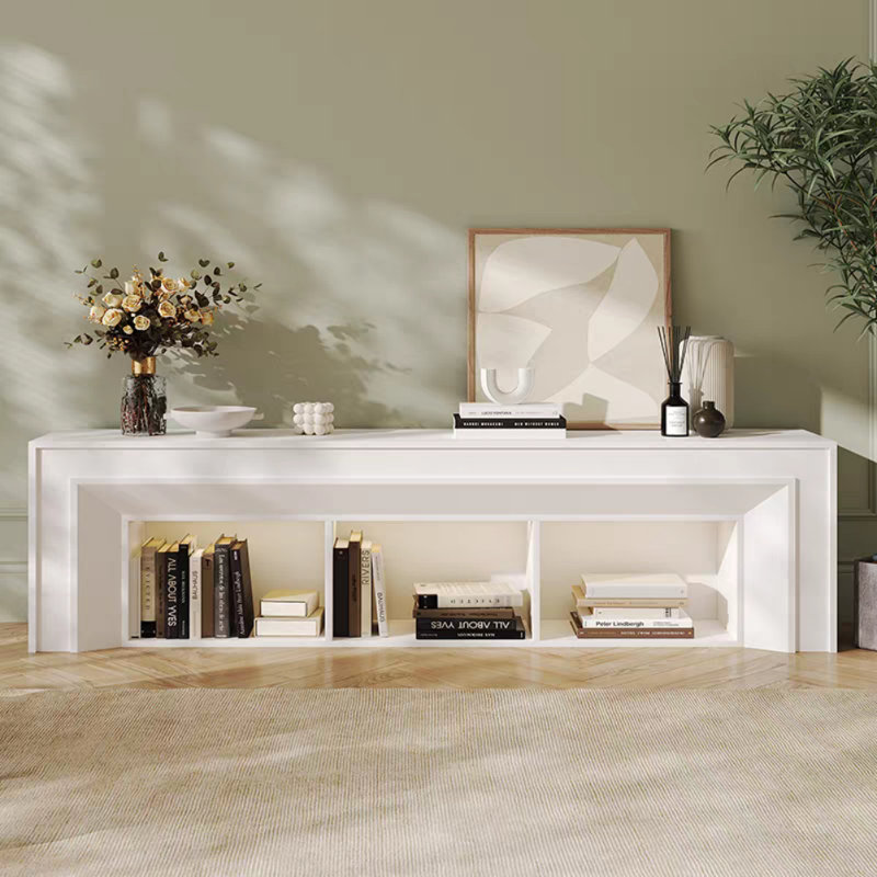 Meuble télé Minimalist Creative, H 23,62 po x L 78,74 po x l 12,6 po, Blanc