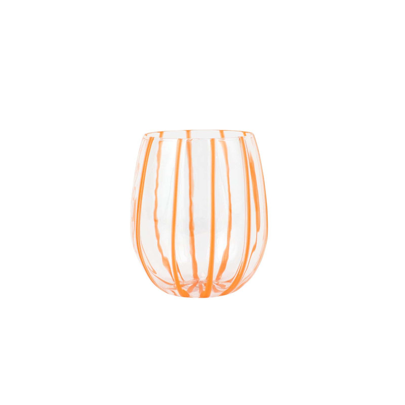Verre à vin sans pied Nuovo, Transparent / orange