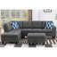 Rivet - 3 pièces en forme de L pour les soirées de divertissement, pouvant accueillir quatre personnes, siège central escamotable avec deux porte-gobelets, coussins décoratifs et rangement intérieur assorti, structure en bois massif et en bois d'ing?-802827633