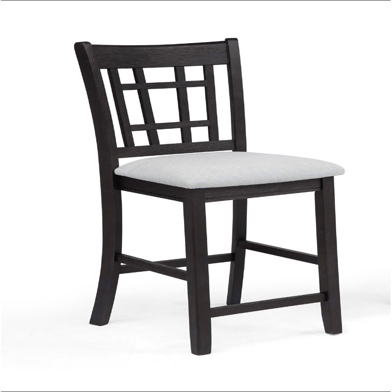 2 chaises de pub rembourrées à hauteur de comptoir en bois massif gris anthracite