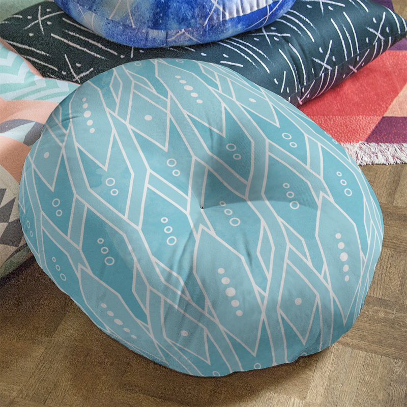 Coussin de sol, 26 po x 26 po, Bleu sarcelle