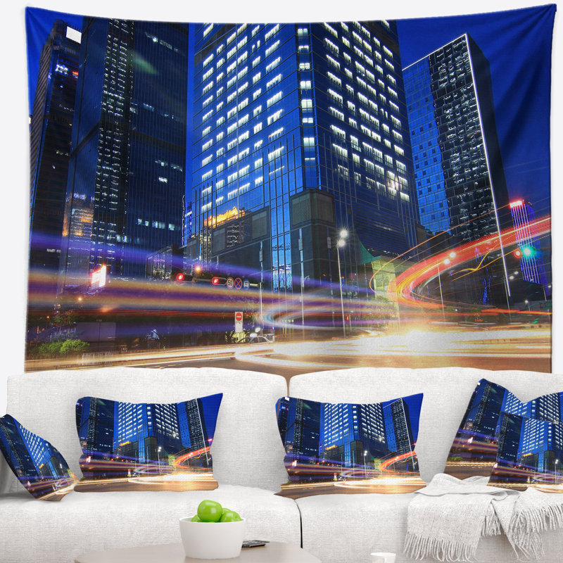 Tapisserie Cityscape Light Trails, H 78 po x l 92 po