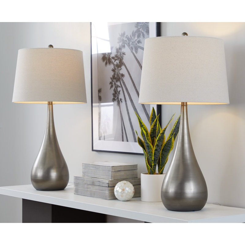 Ensemble de lampes de table standard Mcmunn, Étain vieilli, Naturel