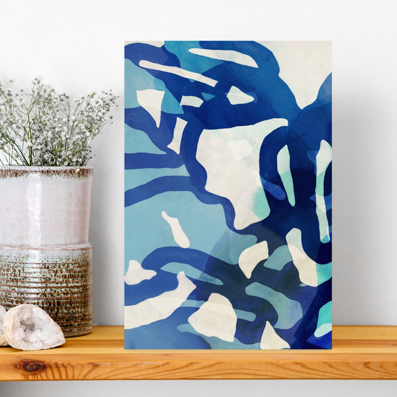 Flowing Waves Of Blue Movement II by Hazel J - Wrapped Canvas Print, 45.72 cm H x 30.48 cm W