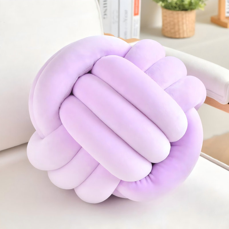 Boule de coussin mauve, coussin décoratif rond 11 pouces pour canapé, Lilas