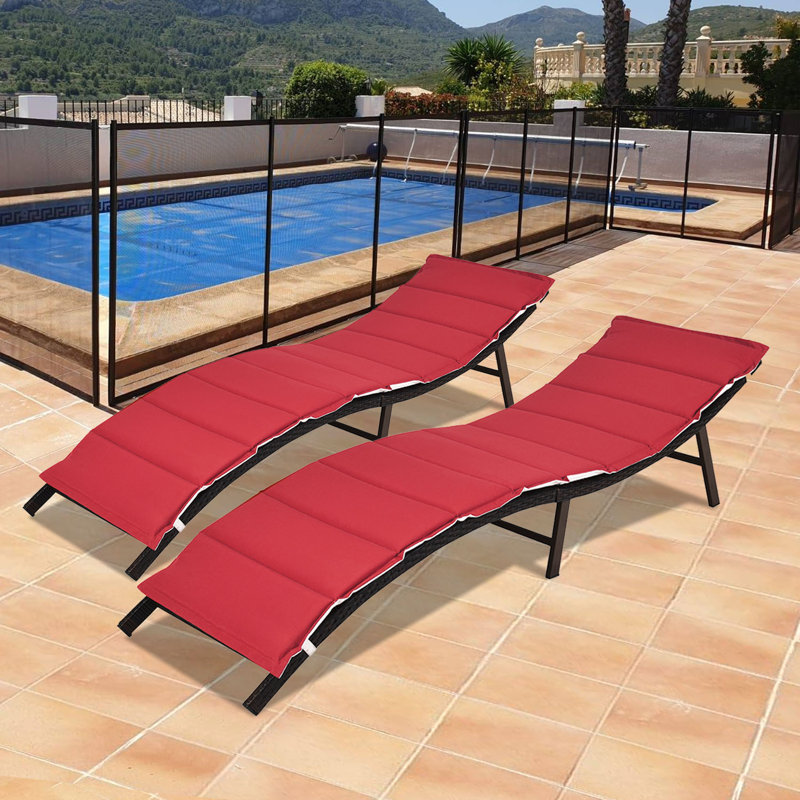 Outdoor Metal Chaise Lounge , Cushion Included