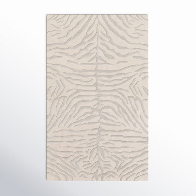 Carmen Animal Print Handmade Tufted Wool Gray/Beige Area Rug