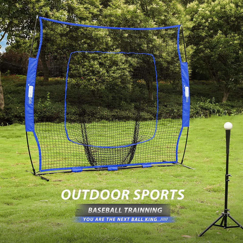 Filet de baseball pratique avec filet et étui de transport, Bleu