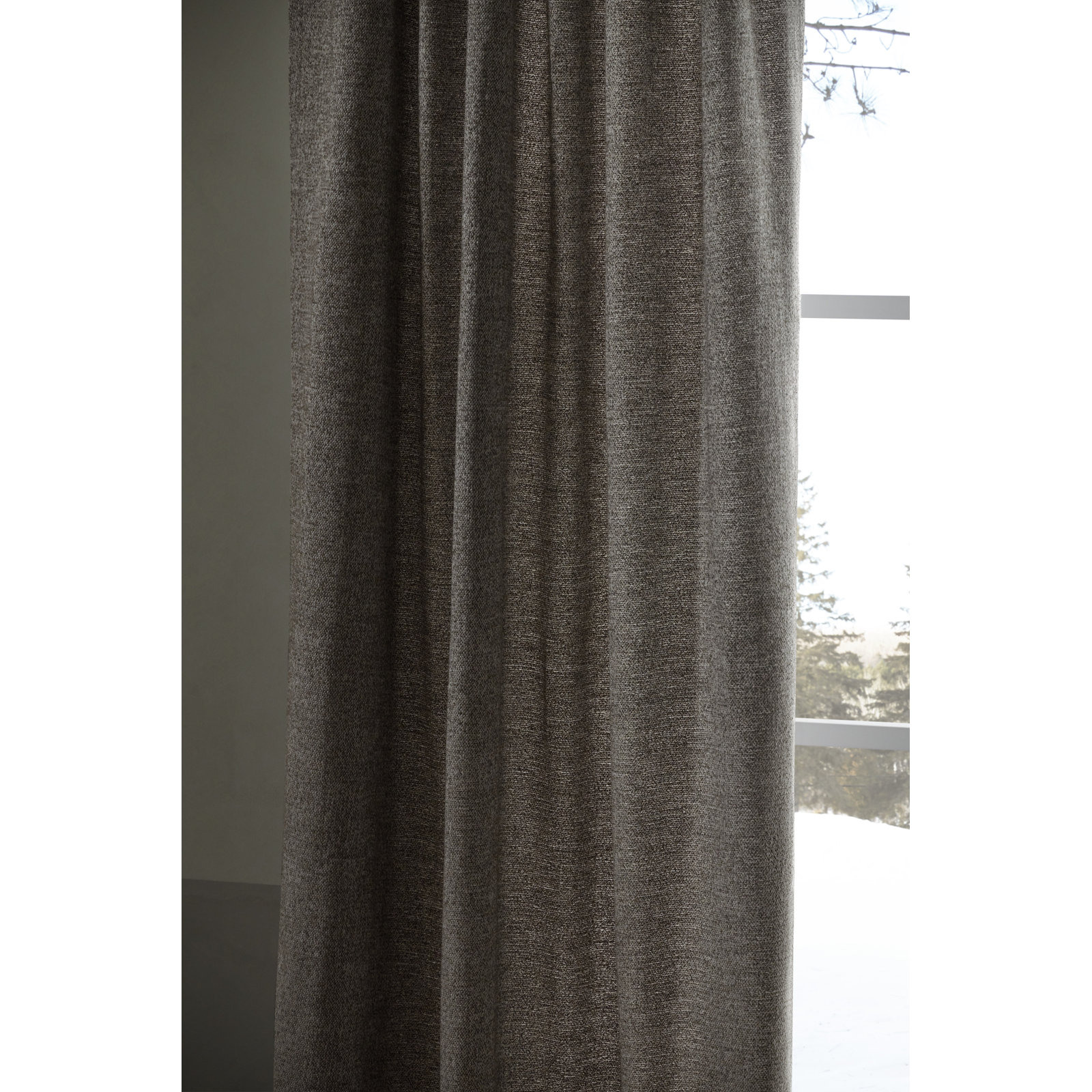 Landon Sunbrella Curtain, Mushroom, 50" W x 108" L