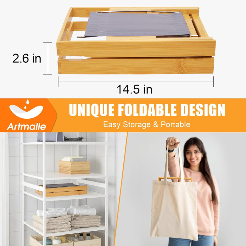 Bamboo Expandable  Bath Tray Style 01