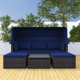 Zeiler 82.7'' Polyethylene (PE) Wicker Outdoor Patio Daybed