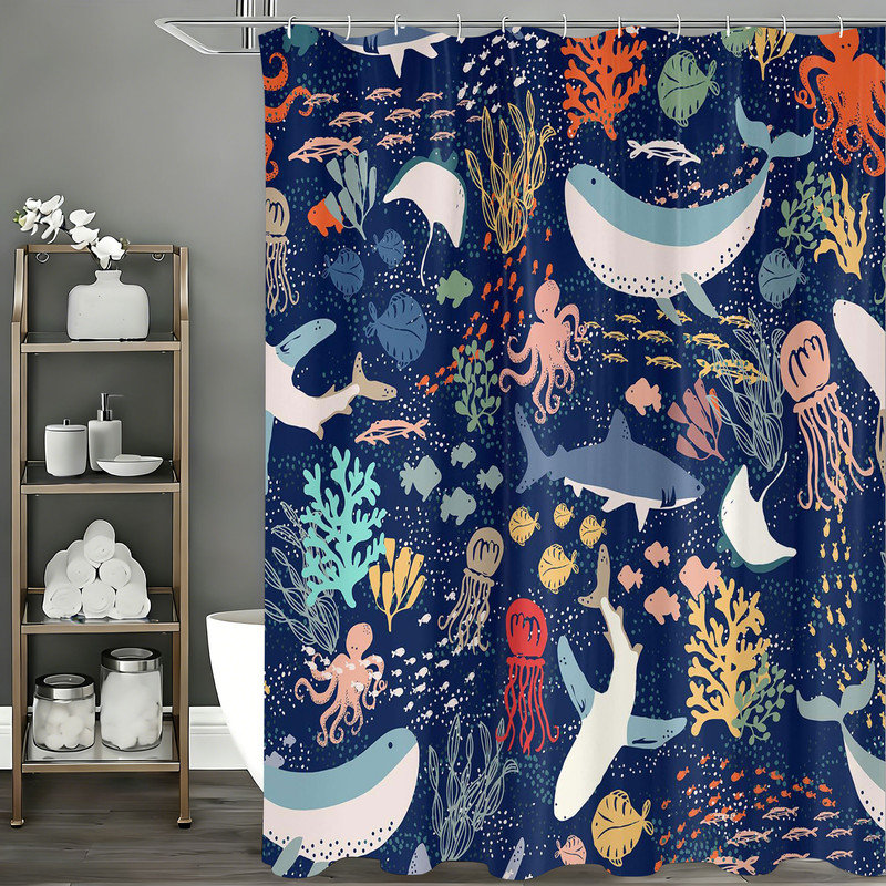 Shower Curtains with Hooks Included