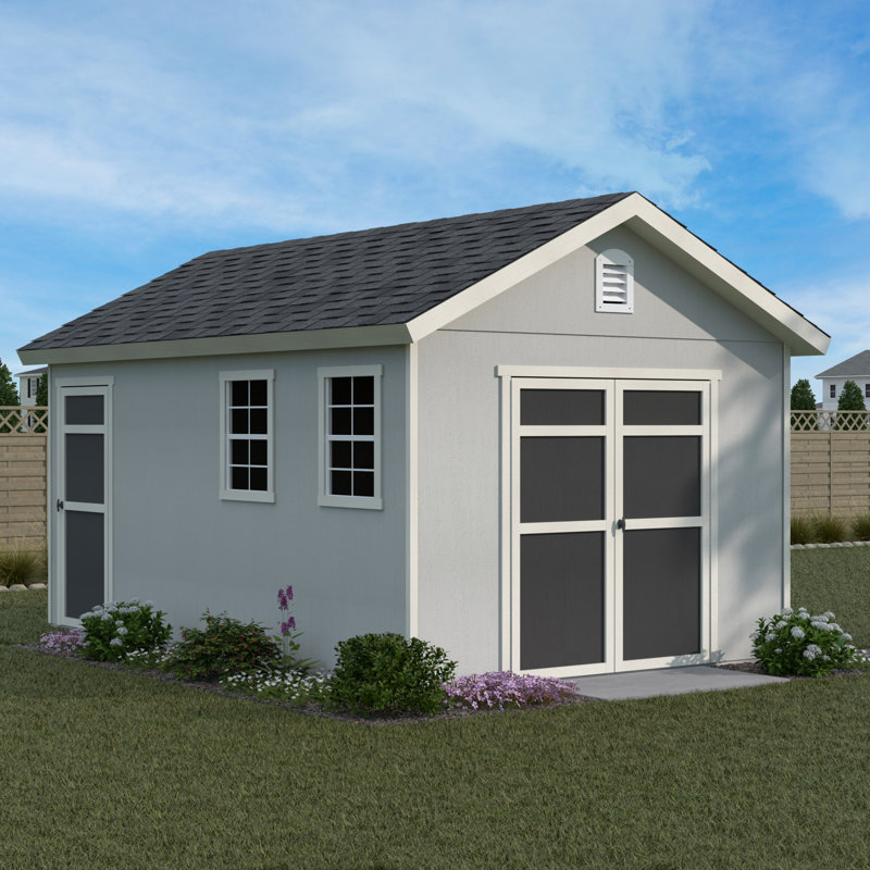 Handy Home Fairfax Wood Shed (Various Sizes), No, 16' L x 10' W
