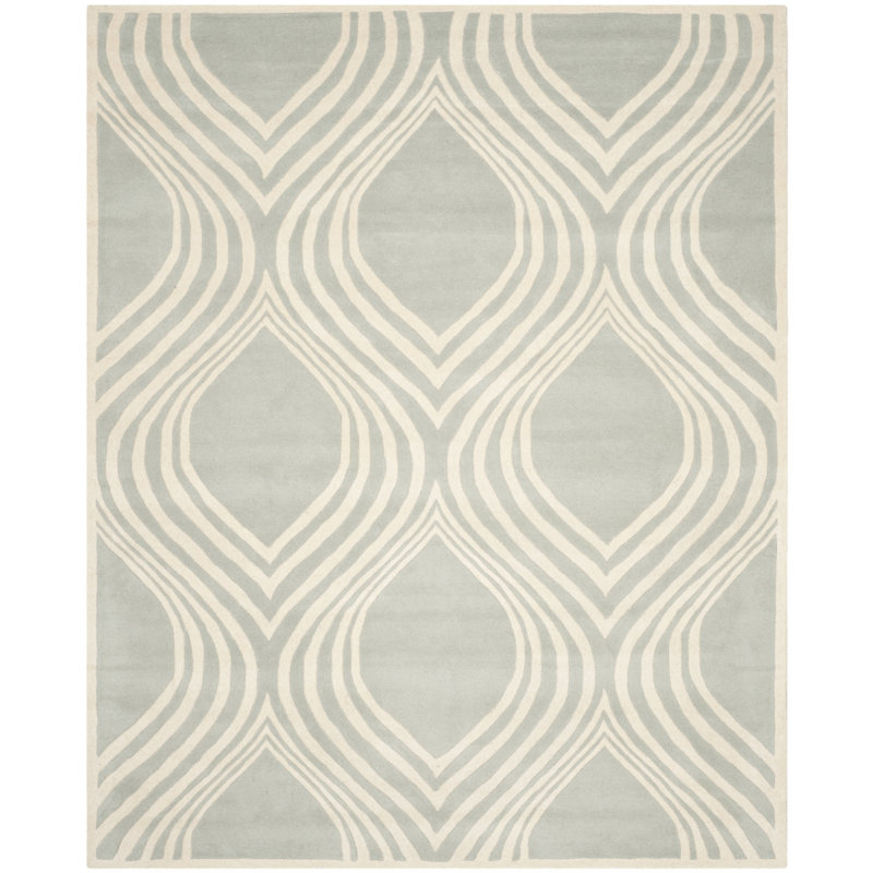 Oglesbee Hand Tufted Wool Geometric Rug, Rectangle 8' x 10'