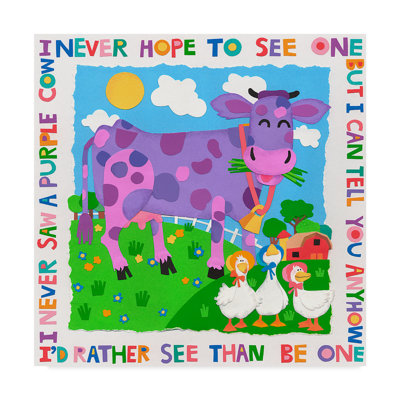 « i never never a never cow a », reproduction d’art sur toile mauve