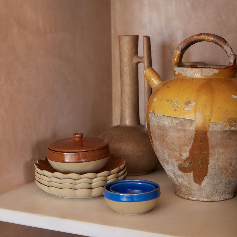 Marrakesh Round Stoneware Casserole Set, White