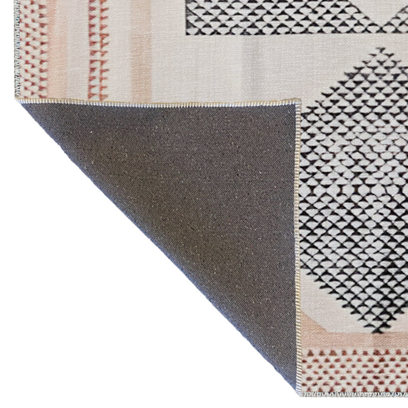 Beige-Black Themed Multi-Colored Geometric Shape Patterned Modern Decorative Rug, Rectangle 4'11.06" x 7'6.55"