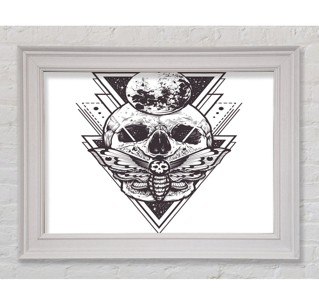 Death Moth Skull Triangles Gerahmter Druck