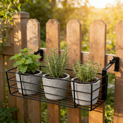 Support à plante réglable pour rampes, extensible de 14 à 27 pouces, s'adapte à la terrasse de la véranda avec crochets pour plusieurs pots de fleurs, fabrication en acier durable