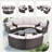 9-piece Outdoor Half-moon Wicker Conversation Sets With 1 Nesting Coffee Table And Tempered Glass Top