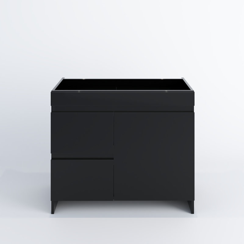 Cinnamon 36'' Single Bathroom Vanity Base Only, Glossy Black