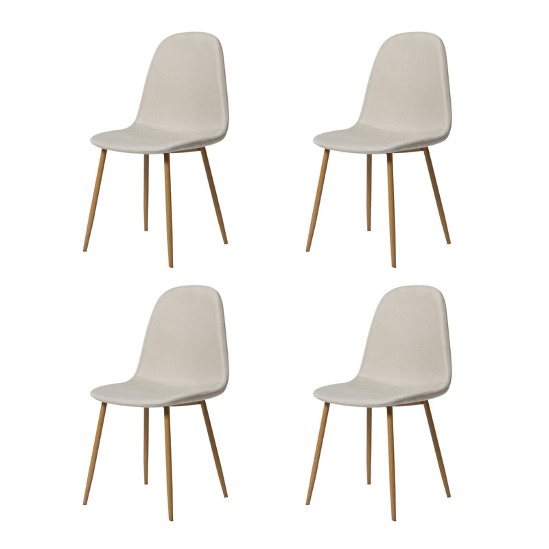 4 - Person Dining Set, Brown, Beige/Natural Wood