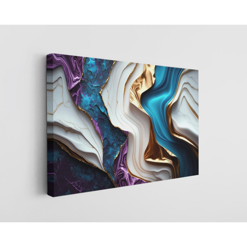 Marbre de luxe sur toile, H 40 po x l 60 po x P 1 po