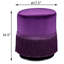 Repose-pieds rond aubergine mauve avec frange