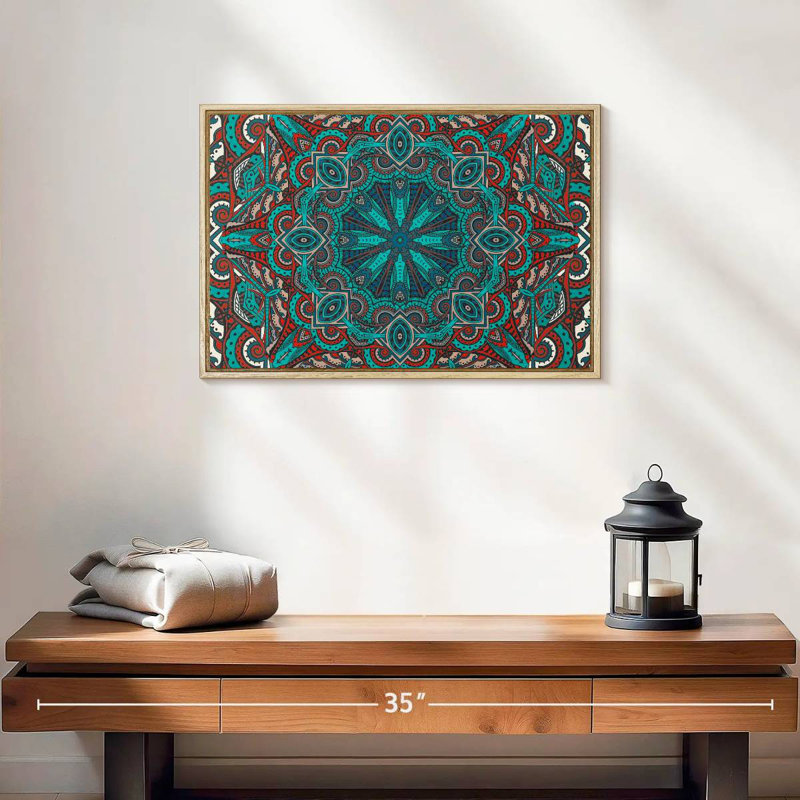 Mer marocaine II, Cadre flottant en bois naturel, 19 po x 13 po