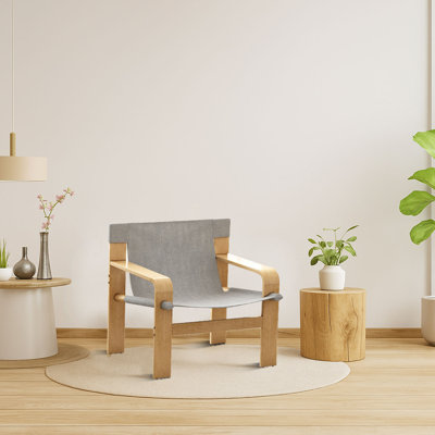 Modern Solid Wood Lounge Chair waiting room chairs reception chairs with Canvas Seat and Backrest, Portable Foldable Design for Indoor and Outdoor Use