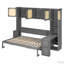 Lit escamotable avec bureau et armoires de rangement en rotin-131274444