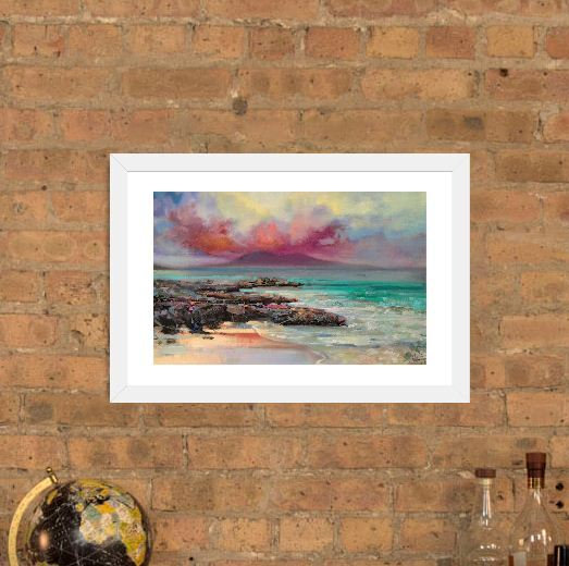 «Harris Rocks», reproduction de photo, H 16 po x l 24 po x P 1 po, Papier encadré blanc