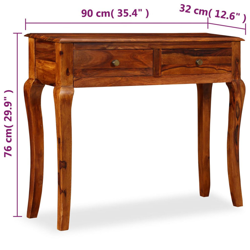 Console Table Solid Sheesham Wood 35.4"x12.6"x29.9"