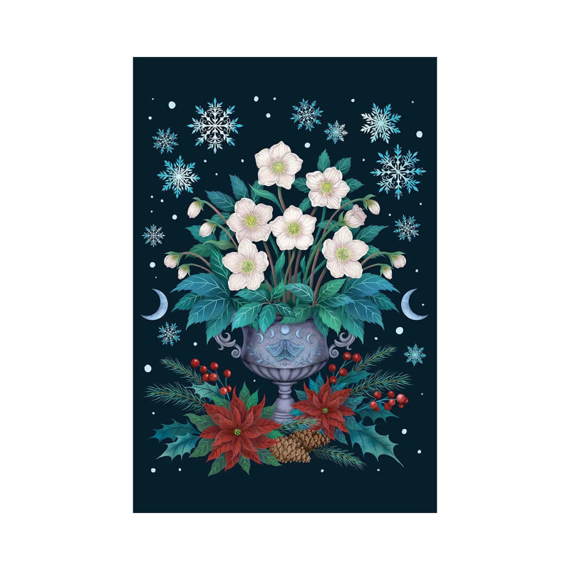 Rose de Noël - reproduction d'art murale - toile tendue